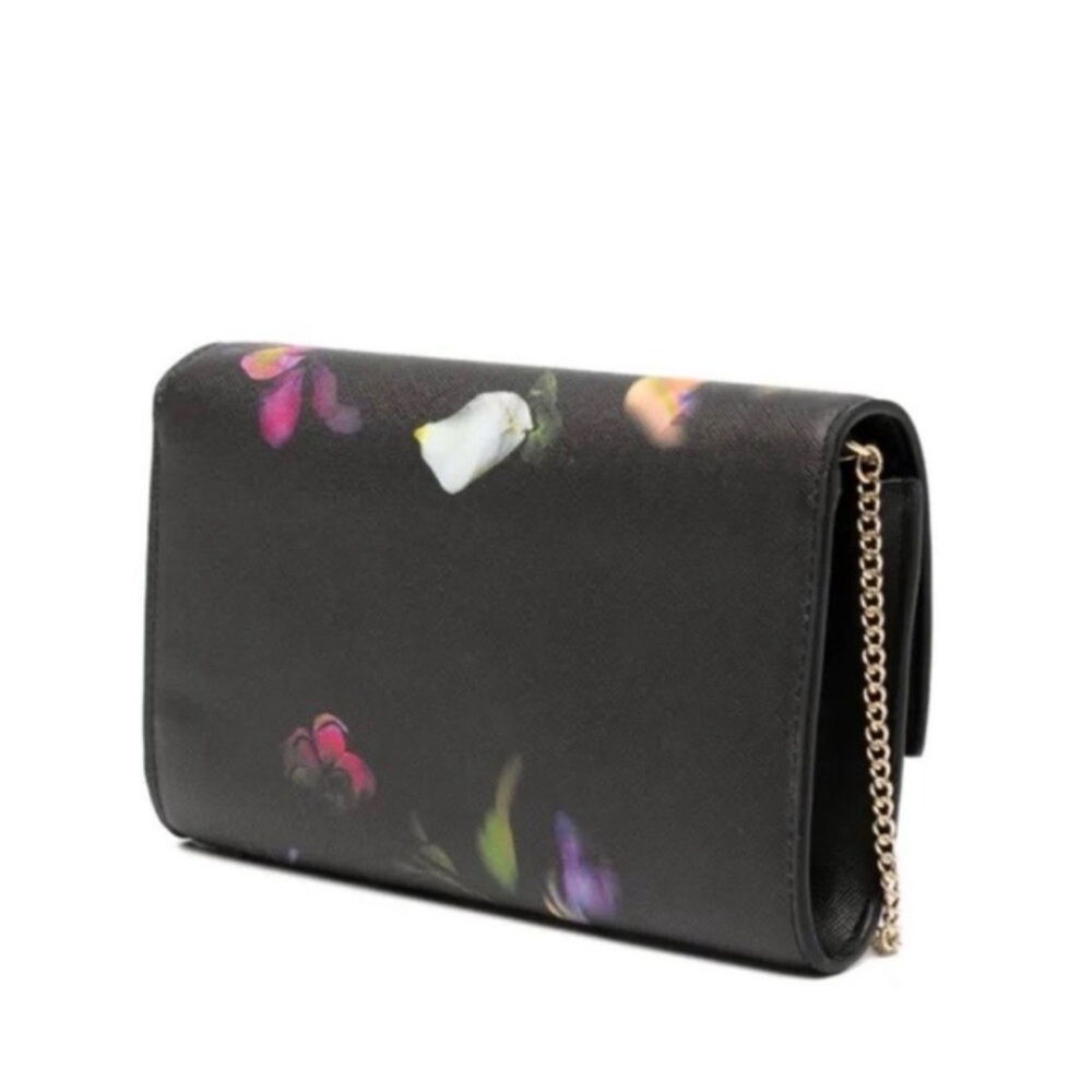 Ted Baker London Black Floral Clutch with Gold Chain - Picture 2 of 5